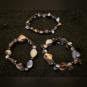 Three Stretchy Beaded Fashion Bracelets